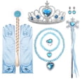 thumbnail image 3 of Disfraz de princesa Elsa y Anna de Frozen para niñas de Disney para Halloween, disfraz de reina de las nieves, vestido de fiesta de carnaval y cumpleaños para niños, 3 of 5