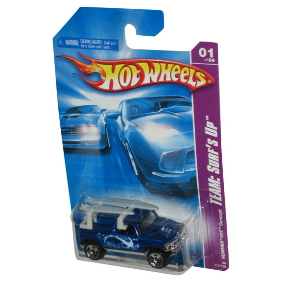 Hot Wheels Team Surf's Up (2007) Blue Hummer H3T Concept Toy 117/196
