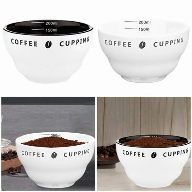 Taza de café de 200 ml, taza medidora apilable con báscula, tazón para degustación de café, taza medidora de cerámica profesional para café