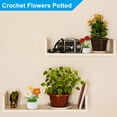 thumbnail image 4 of Uxcell Crochet Flowers Potted, 2 Head Rose Flower Handmade Knitted Mini Potted Plants, Gradient Pink, 4 of 6