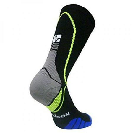 Vitalsox VT5810 Italian Support & Odor Control Crew Socks (1 pair- fitted) Best For Running, Travel, Yoga, Gym, Basketball, Sports Black,