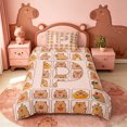 thumbnail image 2 of meiyoeat meiyoeat Personalized Capybara Monogram Themed Twin Duvet Cover,Initial Letter Print P Twin Bedding,Pink Reversible,2pcs,1 Duvet Cover and 1 Pillowcase, 2 of 6