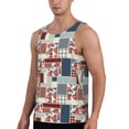 thumbnail image 2 of Balery Patchwork In Country Style Pattern Men's Workout Tank Top Gym Muscle Tee Fitness Bodybuilding Sleeveless T Shirt Quick Dry Fit Muscle Tank Top Slim-Fit Tank-Large, 2 of 7