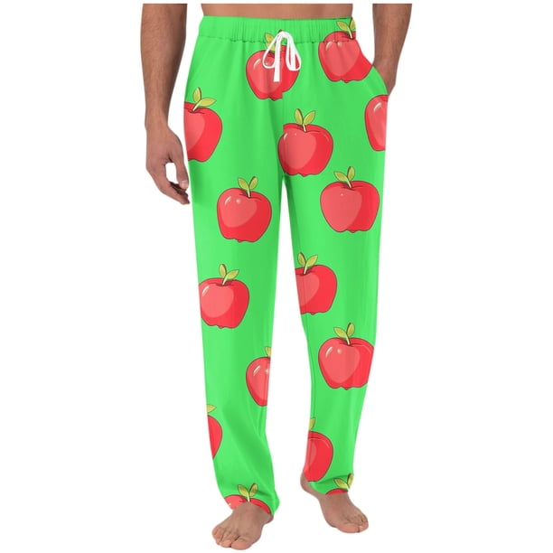 Pantalones largos para hombre con estampado de cintura elástica y bolsillo con cordón, pantalones largos de poliéster para hombre