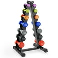 thumbnail image 1 of HolaHatha 146 Pound Neoprene Dumbbell Full Body Weight Set with Storage Rack, 1 of 10