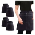 thumbnail image 1 of 4pz Mandil Delantal Mezclilla Industrial Corto Bolsas Unisex, 1 of 6