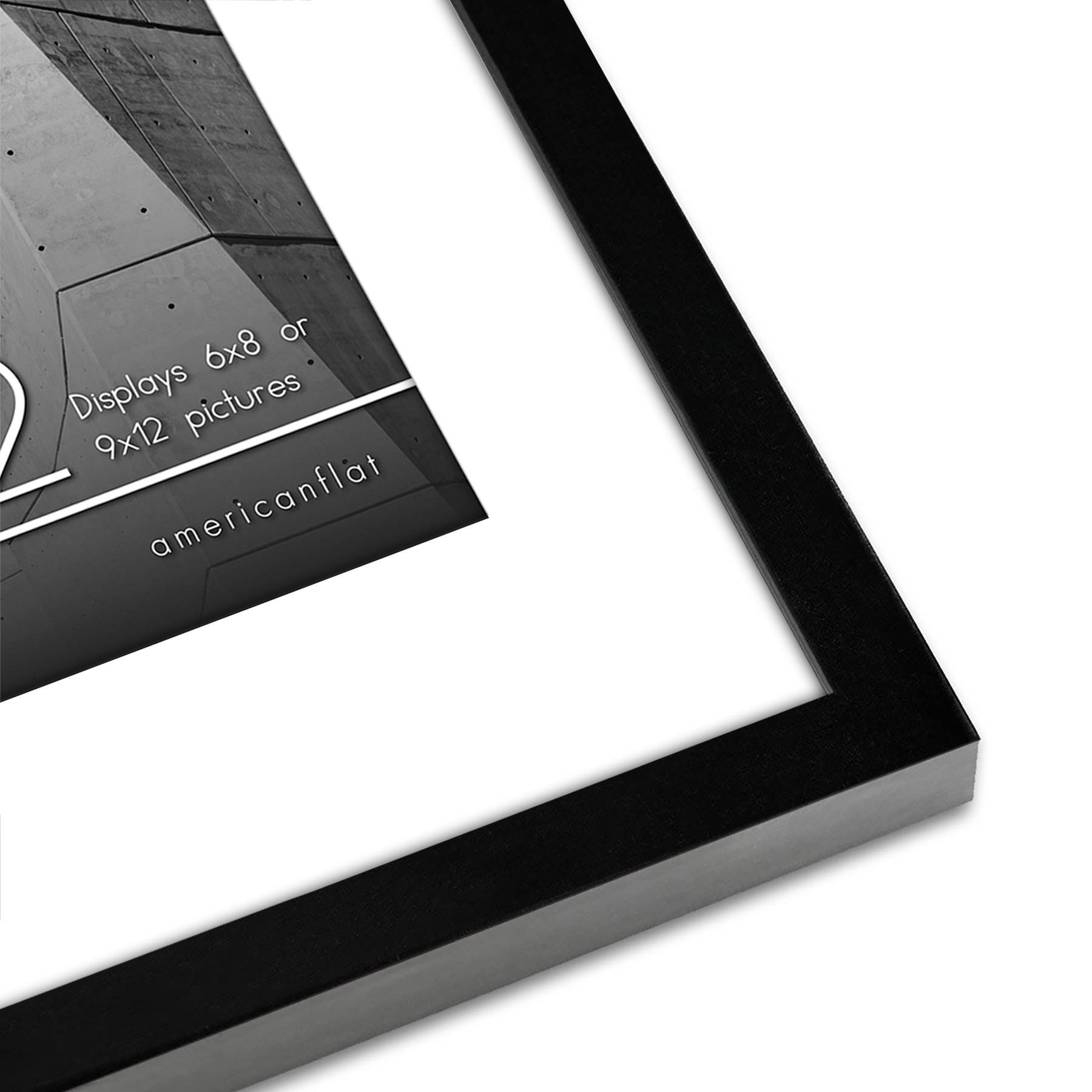 Americanflat 9x12 Picture Frame in Black - Displays 6x8 With Mat and 9x12 Without Mat - Horizontal and Vertical Formats for Wall and Tabletop