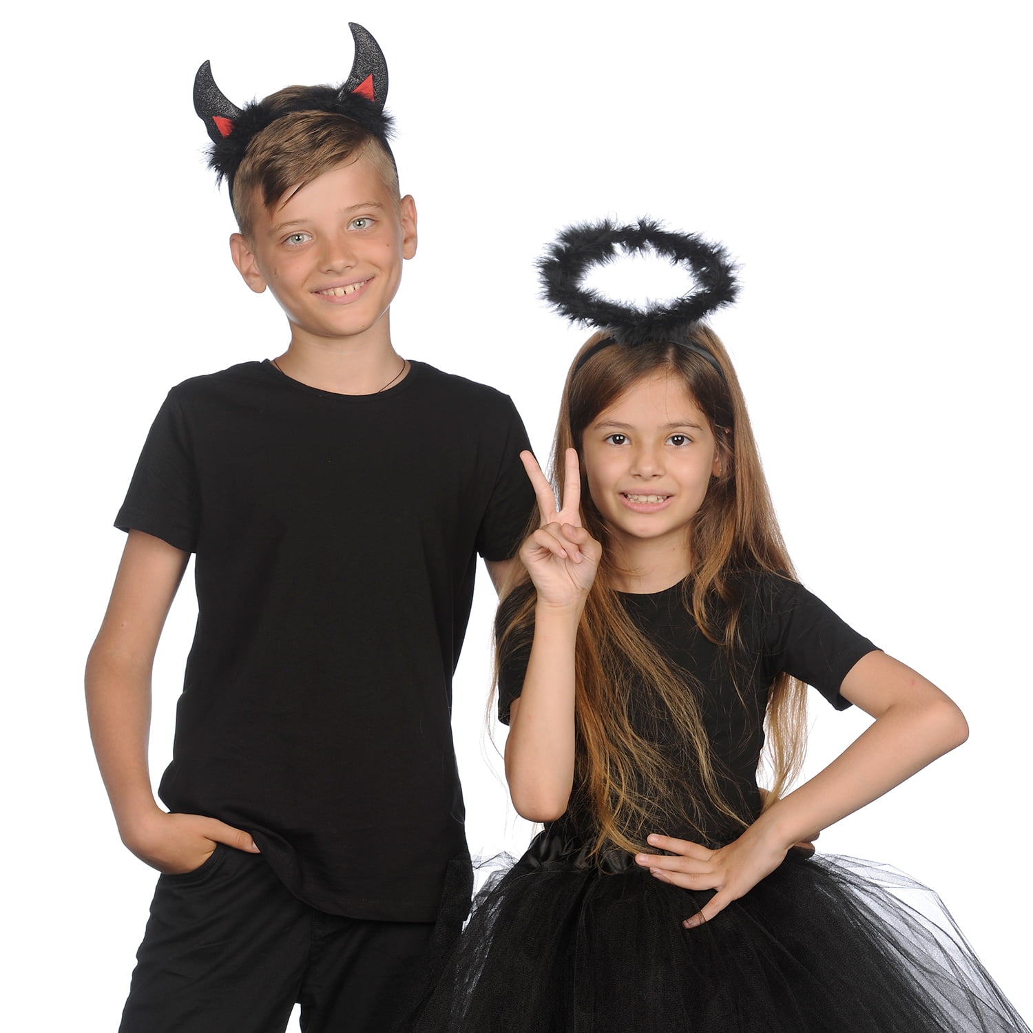  FRCOLOR 2pcs Angel Devil Headband Devil Costume Accessory And  Devil Horns Devils Head Bands Angels Headband Gothic Kids' Costumes  Role-playing Accessories Christmas Vampire Child : Clothing, Shoes & Jewelry