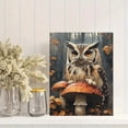 thumbnail image 2 of Qisvanset 12x16 Inch Owl Mushroom Rainy Forest Canvas Wall Art, Whimsical Woodland Wildlife Home Wall Decor, 2 of 8