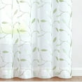 thumbnail image 5 of 2 PC Voile Embroidered Floral Leaf Sheer Curtains for Living Room Grommet Drapes, 5 of 16