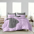 thumbnail image 1 of Duvet Cover 3 Piece Egyptian Cotton Cozy & Breathable 600 Thread Count Solid Duvet Covers with Zipper Closure & Corner Ties Soft Comforter Cover (Twin/Twin XL, Lilac ), 1 of 4