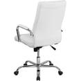 thumbnail image 4 of Whitney High Back Desk Chair - White LeatherSoft Executive Swivel Office Chair with Chrome Frame - Swivel Arm Chair, 4 of 8