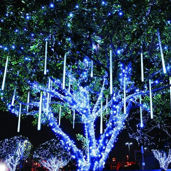 Twinkle Star Meteor Shower Rain Lights, 30cm 8 Tubes 288 LED Valentine Iciclelights Snow Falling Christmas Lights Outdoor Raindrop Lights, Xmas Wedding Party Tree Holiday Decoration, Blue