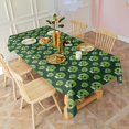 thumbnail image 3 of Green Skull Pattern Rectangle Tablecloth 60"x102",Waterproof Polyester Rectangle Table Cloth, Wipeable Spillproof Polyester Tablecloth for Dining, Camping, Indoor and Outdoor, 3 of 6