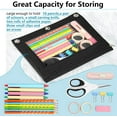 thumbnail image 5 of 2Pcs Pencil Pouch for 3 Ring Binder, Binder Pencil Case with Smooth Zipper, Clear Window Pencil Case for Binder, Big Capacity 3 Ring Binder Pencil Bag with 3 Reinforced Grommets, 5 of 7