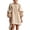 Beige, variant on Women Cotton Linen Mini Dress, Lantern Long Sleeve 3D Floral Decor Shift Dress, Round Neck Button Front French Style Dress For Casual Holiday Deep Red M