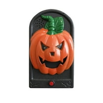 Pumpkin Doorbell Decoration Animated Skull Design With Spooky Sounds Light Up Eyes And Tongue Projection For Haunted House Party And Trick Or Treat Event For Adults And