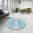 thumbnail image 4 of Ahgly Company Machine Washable Indoor Rectangle Transitional Robin Egg Blue Area Rugs, 5' x 7', 4 of 7