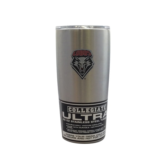 New Mexico Lobos Travel Tumbler 20oz Ultra Silver CO
