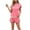 Pink, variant on Fmbrln Womens Summer Casual 2 Piece Sets Fashion Color Block Crew Neck Short Sleeve Tops and Drawstring Elastic Waist Shorts with Pockets Sets Comfy Lounge Outfits Pink XL