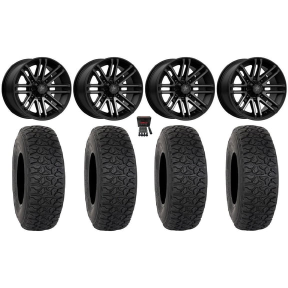MSA Rogue 15" Wheels Black 32" DX440 Tires Polaris RZR XP 1000 / PRO XP / Ranger XP 900/1000