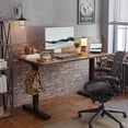 thumbnail image 2 of RevoGlow Commerce 63 x 24 Inch Electric Standing Desk, Sit to Stand Up, Work Home Office Table for Study, Writing, and Games, Splice Board, Rustic Brown, 2 of 6