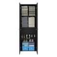 thumbnail image 5 of Bedroom Dressers Home 2 Door Closet System, Four Fixed Shelves, Compact Wardrobe for Bedroom Organization, Laundry Room Organization, Utility Room Organization, Freestanding Storage Furniture, Black,, 5 of 8