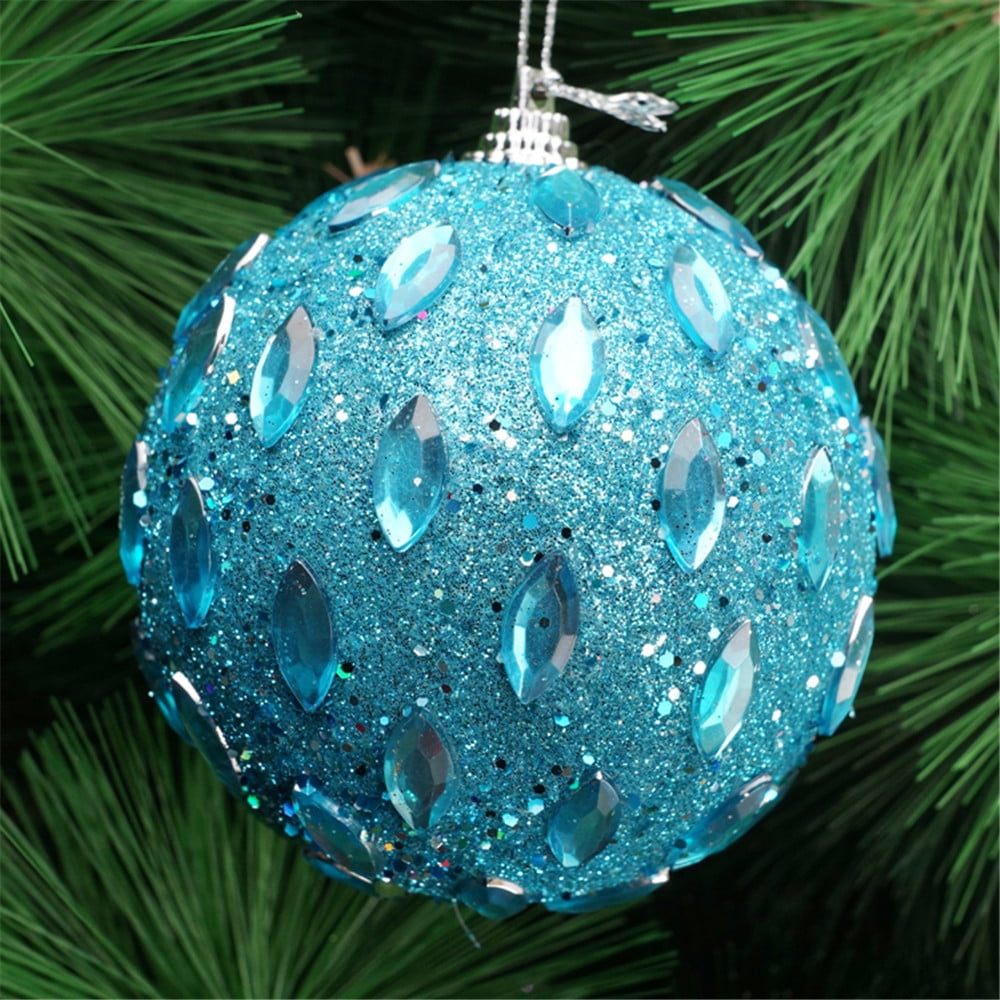 Blue 3 Hot Fashion Christmas Rhinestone Glitter Baubles Balls Xmas Tree Ornament Decoration