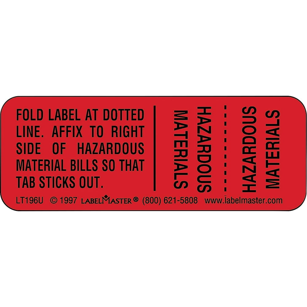 Labelmaster Hazmat Shipping Paper Tab LT196U