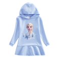thumbnail image 1 of Vestido de suéter con capucha para niños congelados primavera y otoño nueva niña elsa pequeña princesa falda occidental vestido para niños vestido de niña 100cm Gao Jinjia LED, 1 of 1