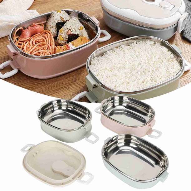 Fiambrera Térmica Cajas de Acero inoxidable 304 Con Aislamiente, Contenedor de Alimentos Portátil para Estudiantes y Niños, Con Válvula de Sellado y Cerrado de