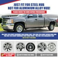 thumbnail image 6 of 4 Pack Hubcap 17" Steel Wheel Skins for 2005-2013 Chevy Silverado 1500 / GMC Sierra 1500,for 2007-2013 Chevy Suburban 1500 / Tahoe / Avalanche 1500,2009-2014 Chevy Express Van 1500,Black Lacquer, 6 of 9