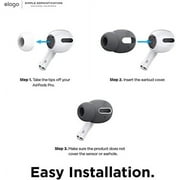 Elago Earbud Cover Plus with Integrated Tips, for AirPods Pro, Dark Grey, 12 Counts