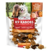 PUR LUV K9 Kabobs Triple Flavor & Sweet Potato Stick Treats for Dogs, 12 Ounces