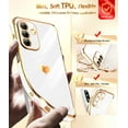 thumbnail image 3 of LeYi for Galaxy A26-5G Case: with Tempered Glass Screen Protector [2 Pcs]+ Full Camera Lens Protection,Love Heart Plating Cute Luxury Soft TPU Shockproof Case for Samsung A26 5G,White, 3 of 7