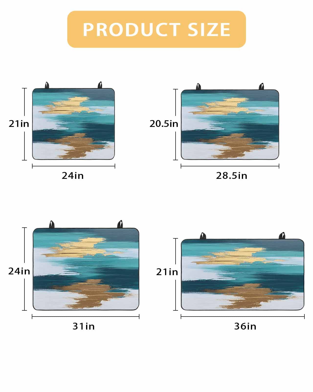 nqOlkjepod Large Induction Cooktop Protector Mat 36"x21", Modern Teal Green Stove Top Covers for Electric Stove, Abstract White Gold Oil Painting Stove Burner Cover Mats, Glass Top Stove Cover