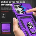 thumbnail image 5 of ELEHOLD Rugged Case for Motorola G Stylus 5G (2025),Heavy Duty Slide Lens Protective Case 360° Ring Holder Kickstand Magentic Shockproof Cover for Motorola G Stylus 5G (2025), Purple, 5 of 9