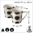 thumbnail image 5 of Scandi Coffee Mugs, Set of 2, Black and White, Dots and Lines, Curated Patterns, 10 Fl. Oz., Dishwasher Safe, 5 of 9