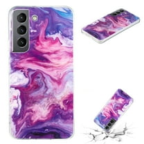 Allytech Marble Series Case for Samsung Galaxy S22, Galaxy S22 5G 6.1" Cover 2022, Shock Absorption Bumper Soft TPU Women Girl Cover for Samsung S22, Purple Marble