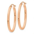 thumbnail image 6 of Auriga Fine Jewelry 14K Rose Gold Oval Tube Hoop Earrings for Women, 6 of 6