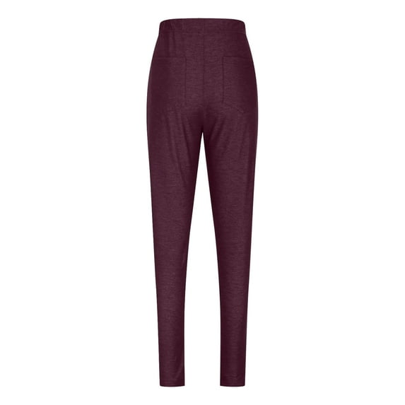 ZQUUVOU Women's Stretch Denim Leggings Jeans High Waist Pull-on Skinny Fit Casual Pants Jeggings Casual Pants with Pockets Purple