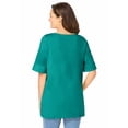 thumbnail image 2 of Woman Within Plus Size Perfect Cuffed Elbow-Sleeve Boat-Neck Tee, 2 of 6