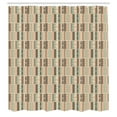 thumbnail image 2 of Ambesonne Geometric Shower Curtain, Abstract Rhombus Square, 69"Wx70"L, Sepia and Dark Peach, 2 of 4