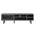 thumbnail image 6 of Media TV Stand Console Table, Dark Grey Gray, Wood, Metal, Industrial Living Room Lounge Cafe Lobby Hospitality Restaurant, Modern Contemporary HB34574, 6 of 10