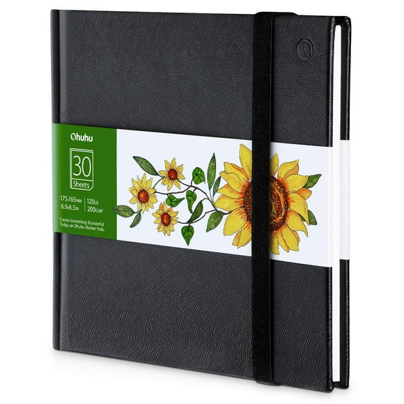 Rotulador Ohuhu Art, cuaderno de bocetos, 17,5 x 16,5 cm, 200 g/m², 60 páginas