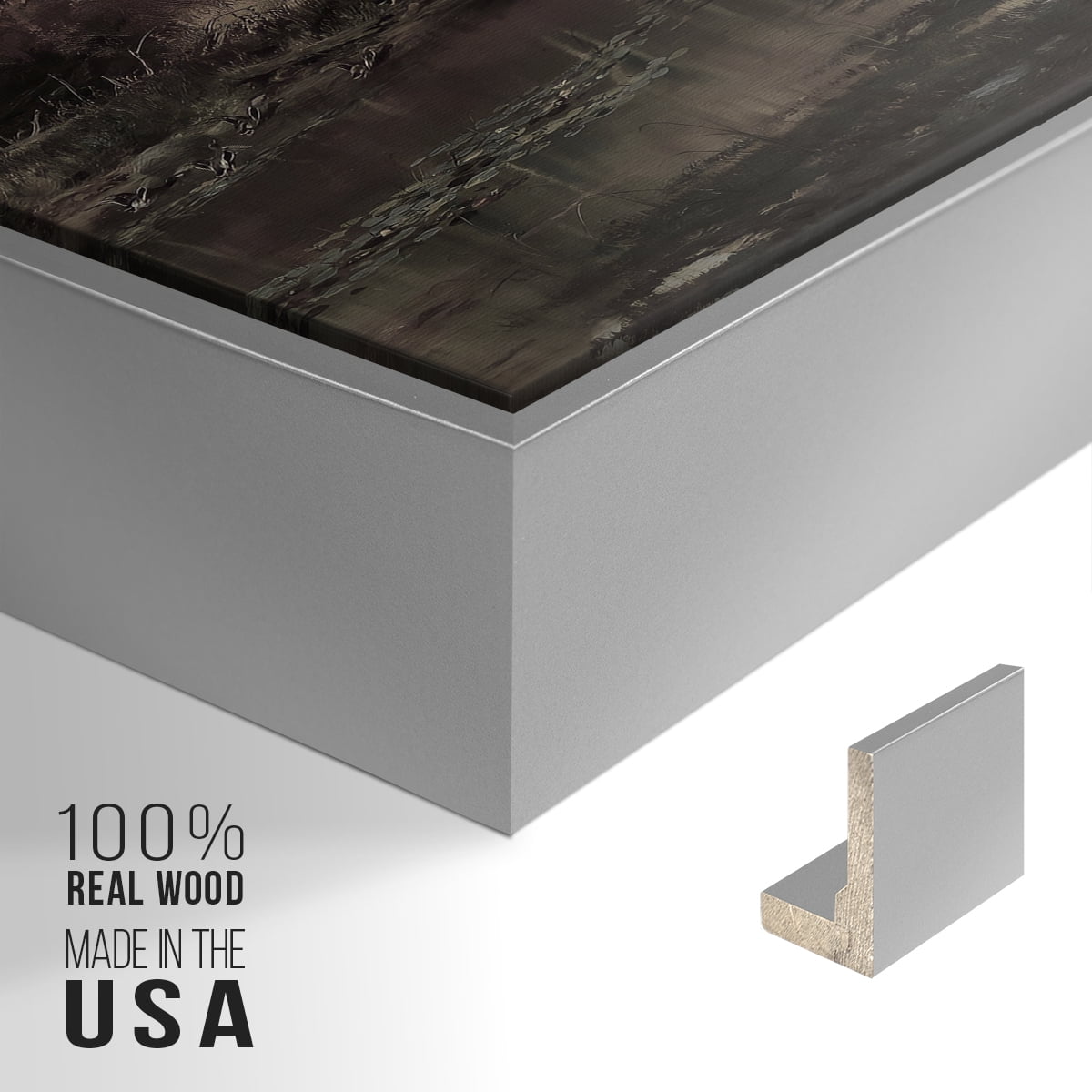 Vintage Landscape-XXVI By Wexford Home Framed in Silver Wood Gallery Wrapped Canvas 17 in. x 25 in.