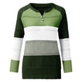 thumbnail image 4 of FAIWAD Long Sleeve Sweaters for Women Color Block Striped Plus Size Zip Knitted Pullover Tops, 4 of 6