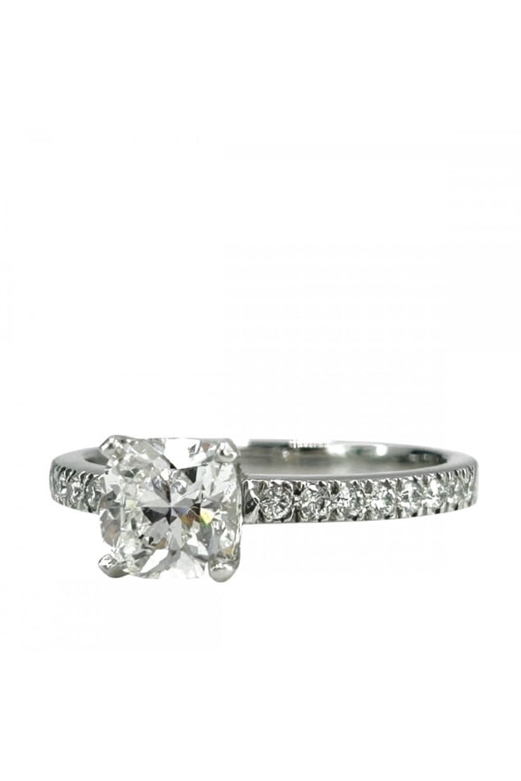 Pre-Owned Tiffany & Co. Novo Brilliant Engagement Ring for Women, Cushion Cut Pave Diamond,...