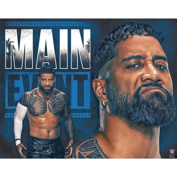 Collectible Jey Uso WWE Unsigned 16" x 20" Photo Print - Art by Brian Konnick