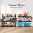 thumbnail image 6 of 5-Tier Shoe Rack with Hooks, ONE PIX Metal Shoe Organizer Holds 20-25 Pairs, Stackable Storage Shelf for Entryway, Closet, Bathroom, Black, 6 of 10